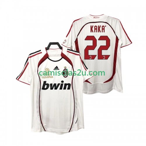Camisolas de futebol AC Milan KAKA 22 2006 2007 Retro Equipamento Alternativa Manga Curta Camisolas de futebol AC Milan KAKA 22 2006 2007 Retro Equipamento Alternativa Manga Curta